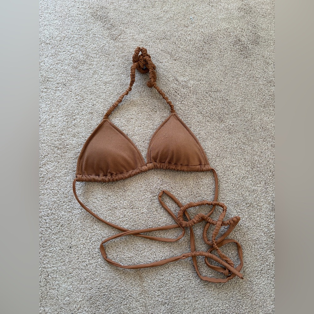Medium Aerie Brown Triangle Bikini Top